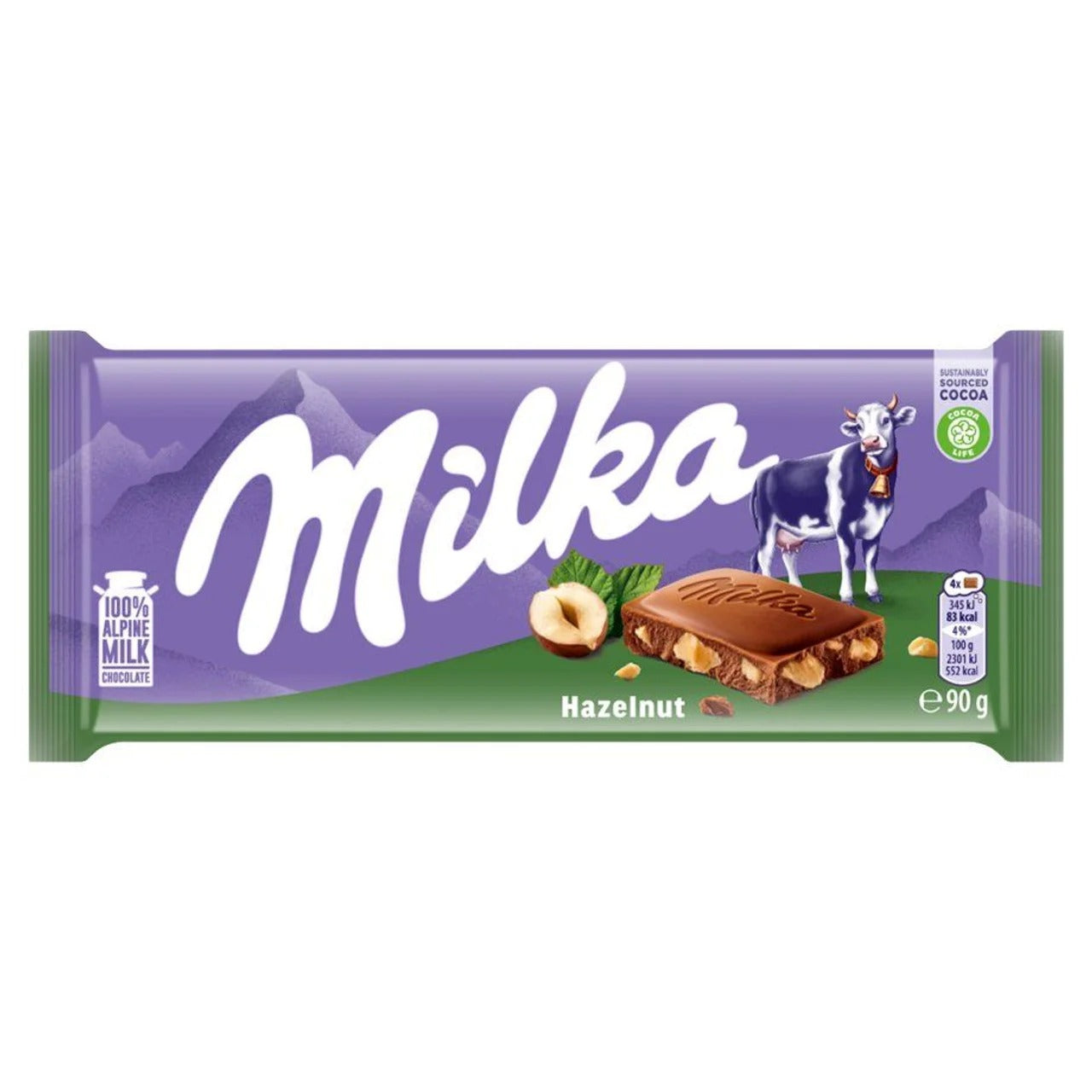 Milka 妙卡榛果碎粒夾心牛奶巧克力 90 g