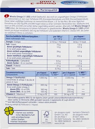 Mivolis Omega-3 1000 深海魚油膠囊 85g