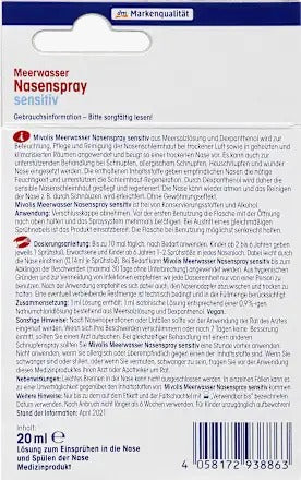 Mivolis 舒敏海水鼻腔噴霧 (敏感型) 20ml