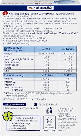 Mivolis 鈣 600 + D3 + K1 + K2 骨質定向強化錠 30粒/51g